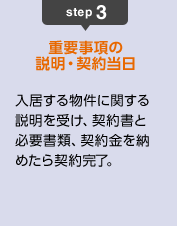 3:重要事項の説明と契約当日