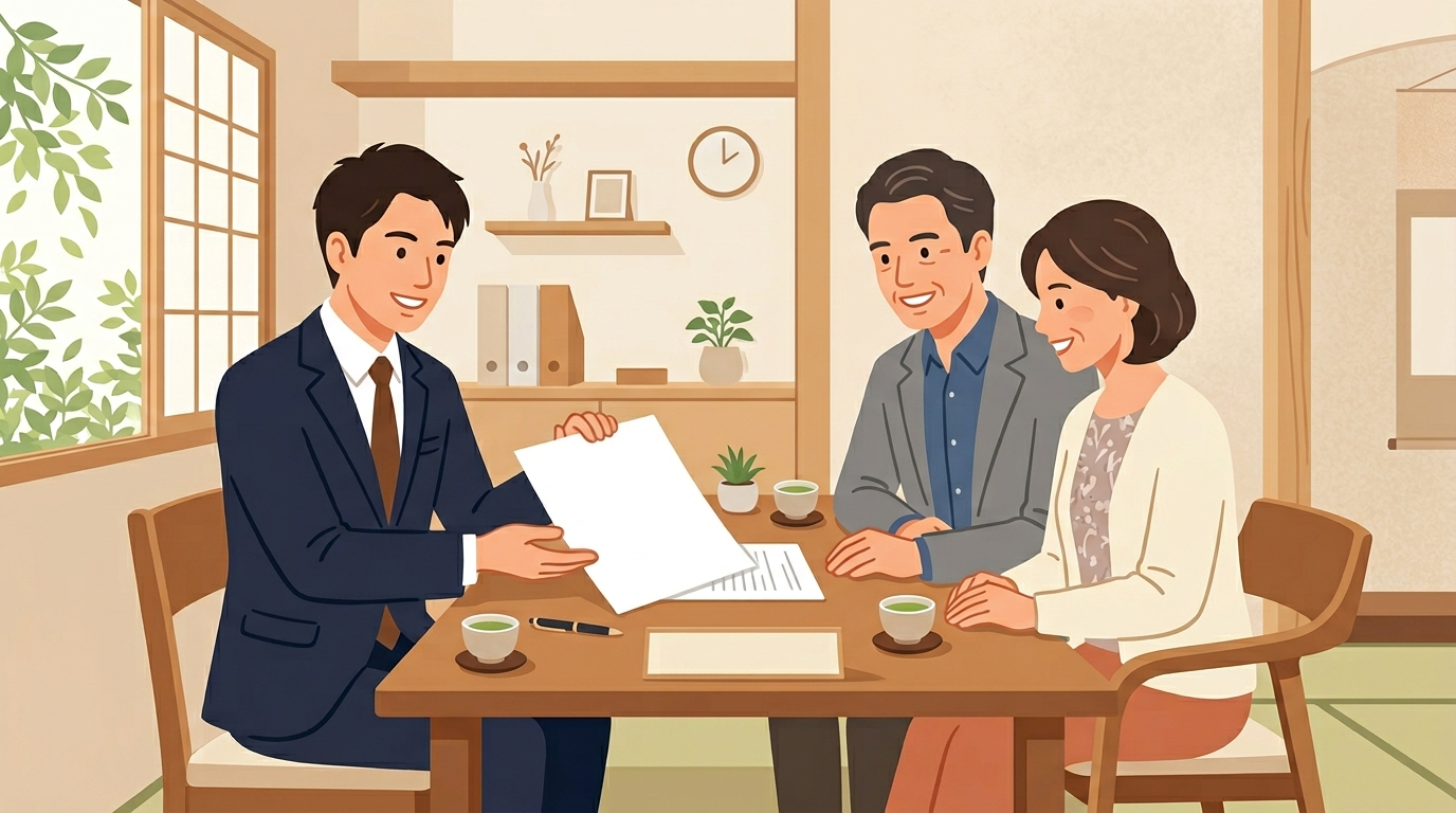 査定について丁寧に説明する場面
