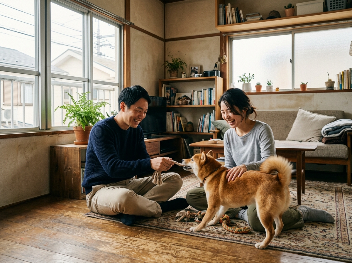 山本さん夫妻とレオ